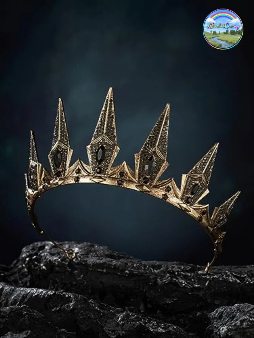 Gothic Witch Crown Metal Alloy Halloween Cosplay Tiara with Bobby Pins